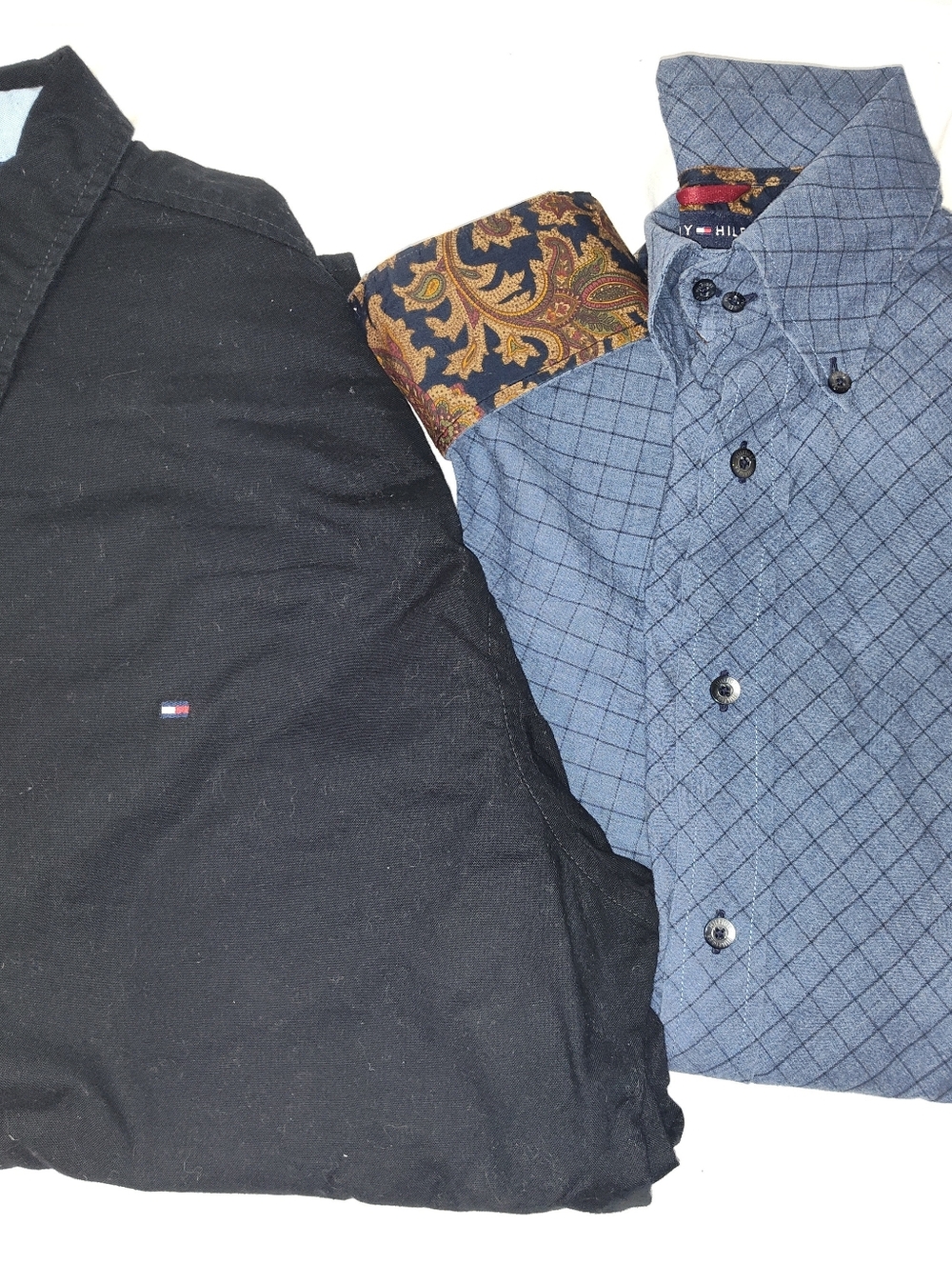 Tommy Hilfiger Blue Grid Button-Down with Black Accent
